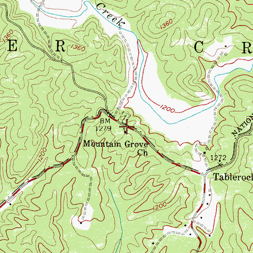 Topographic Map of Mountain Grove Church, NC