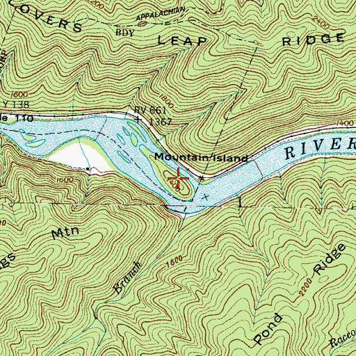 Topographic Map of Mountain Island, NC