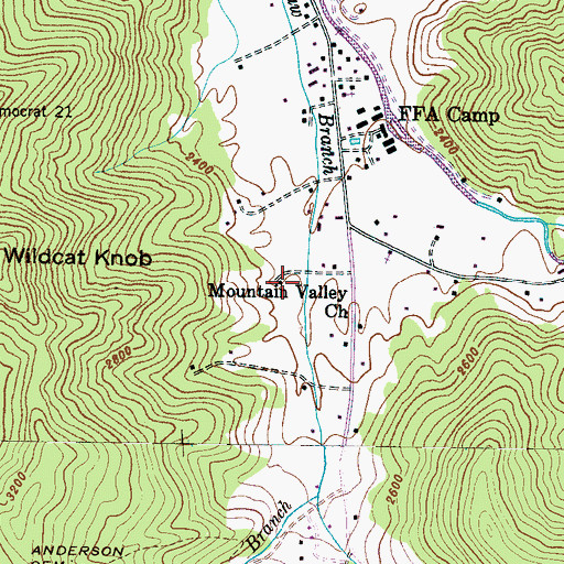 Topographic Map of Mountain Valley Church, NC