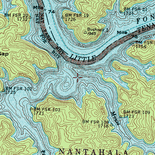 Topographic Map of Mouse Branch, NC