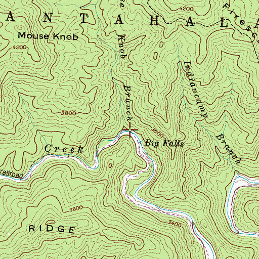 Topographic Map of Mouse Knob Branch, NC
