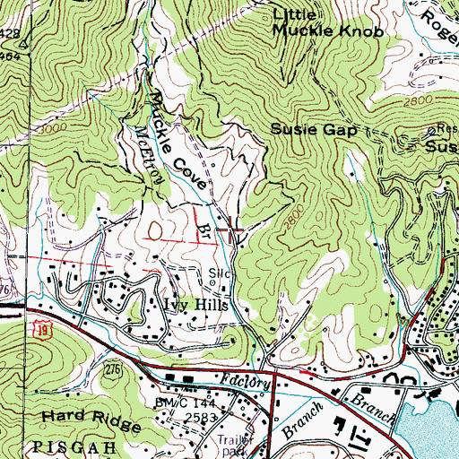 Topographic Map of Muckle Cove, NC