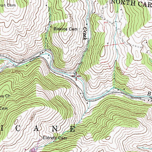 Topographic Map of Mud Creek, NC