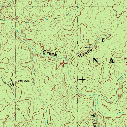 Topographic Map of Muddy Branch, NC