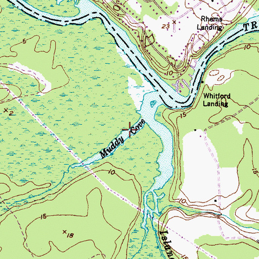Topographic Map of Muddy Cove, NC