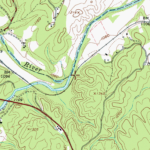Topographic Map of Muddy Creek, NC