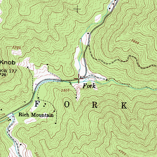 Topographic Map of Mull Creek, NC