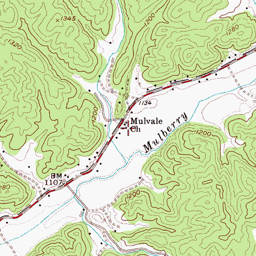 Topographic Map of Mulvale Church, NC