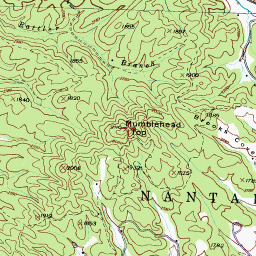 Topographic Map of Mumblehead Top, NC