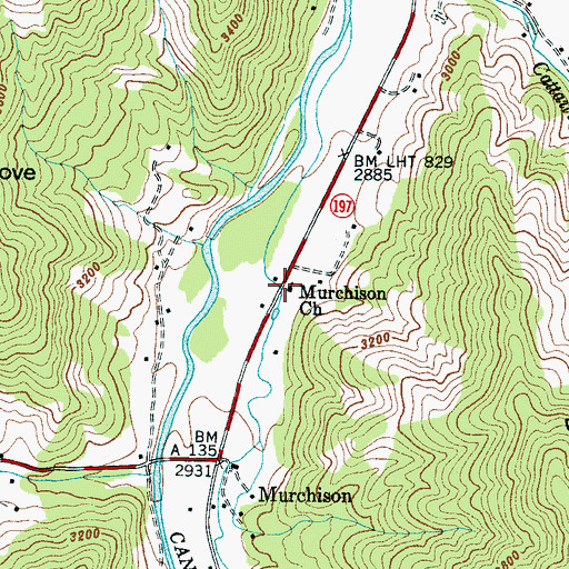 Topographic Map of Murchison Church, NC