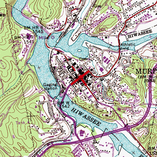 Topographic Map of Murphy, NC
