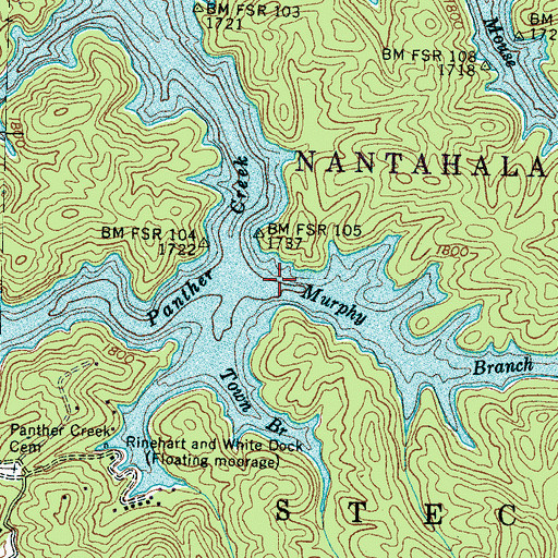 Topographic Map of Murphy Branch, NC