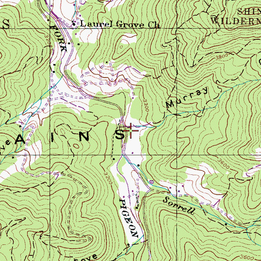 Topographic Map of Murray Cove, NC