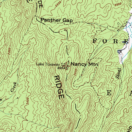 Topographic Map of Nancy Mountain, NC