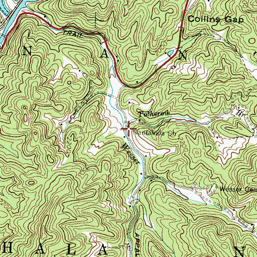 Topographic Map of Nantahala Church, NC