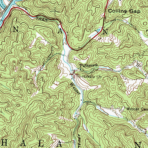 Topographic Map of Nantahala Church, NC