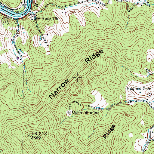 Topographic Map of Narrow Ridge, NC