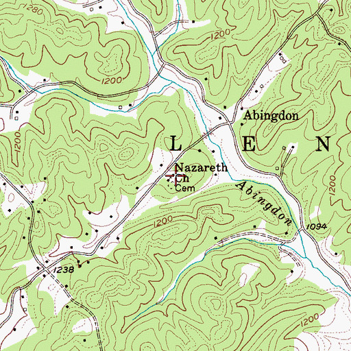 Topographic Map of Nazareth Church, NC