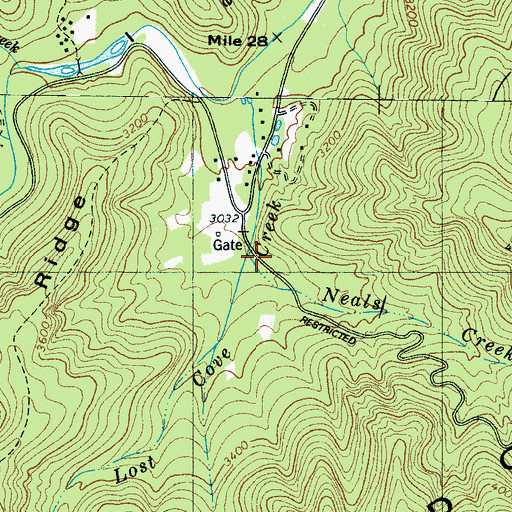 Topographic Map of Neals Creek, NC