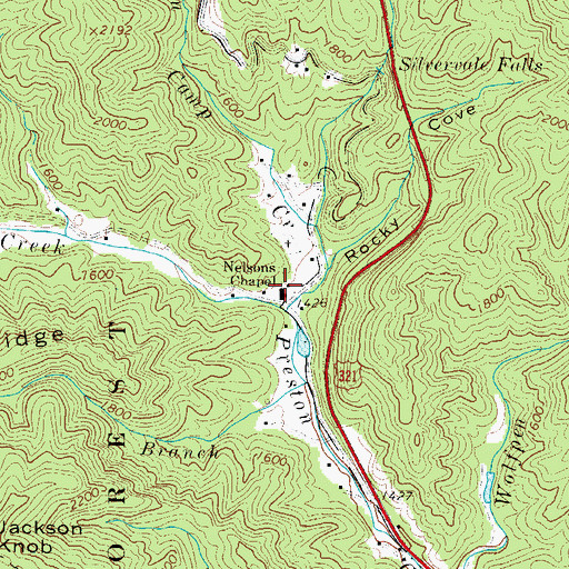 Topographic Map of Nelsons Chapel, NC