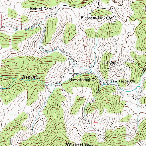 Topographic Map of New Bethel Church, NC
