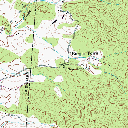 Topographic Map of New Hope Church, NC