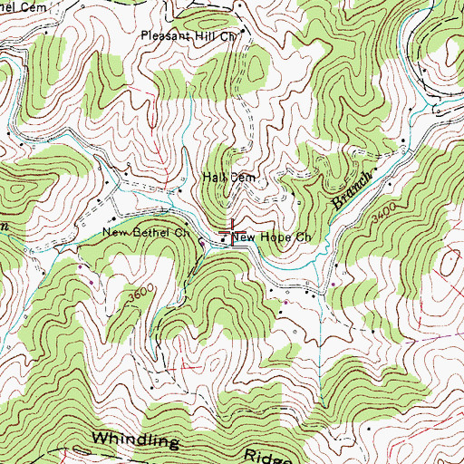 Topographic Map of New Hope Church, NC