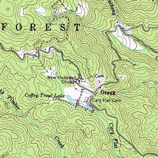Topographic Map of New Hopewell Church, NC