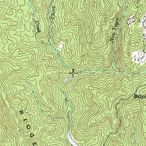 Topographic Map of New Years Creek, NC