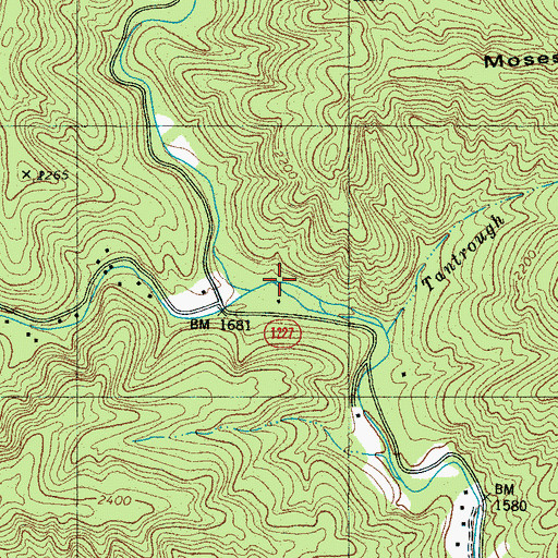 Topographic Map of Newberry Creek, NC