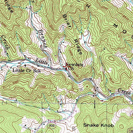 Topographic Map of Newdale Church, NC
