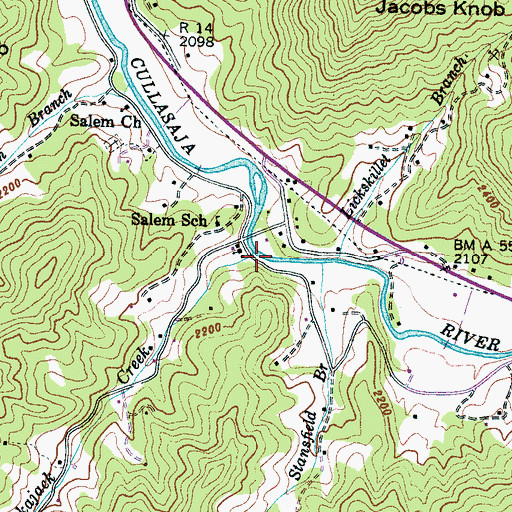 Topographic Map of Nickajack Creek, NC