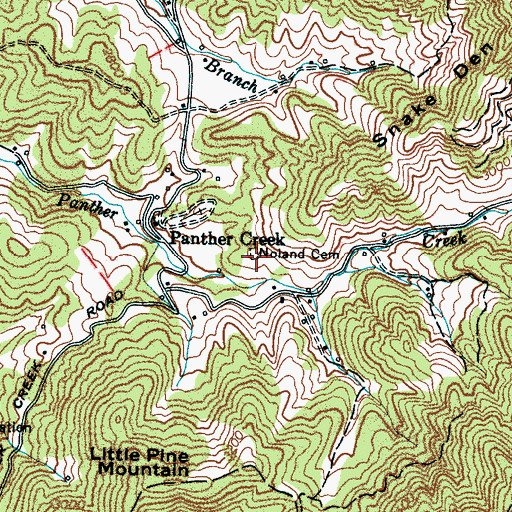 Topographic Map of Noland Cemetery, NC