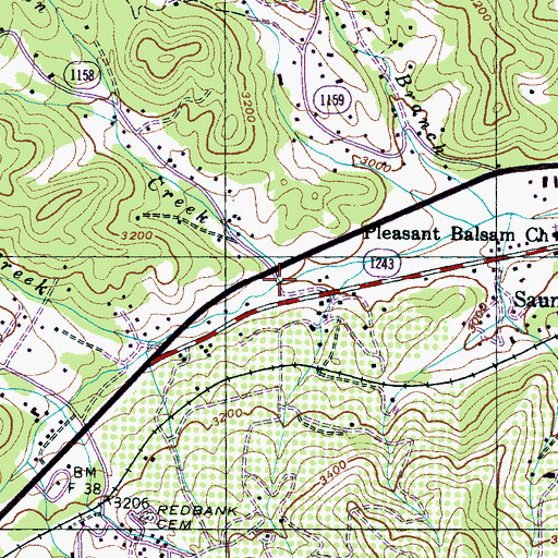 Topographic Map of Nolen Creek, NC