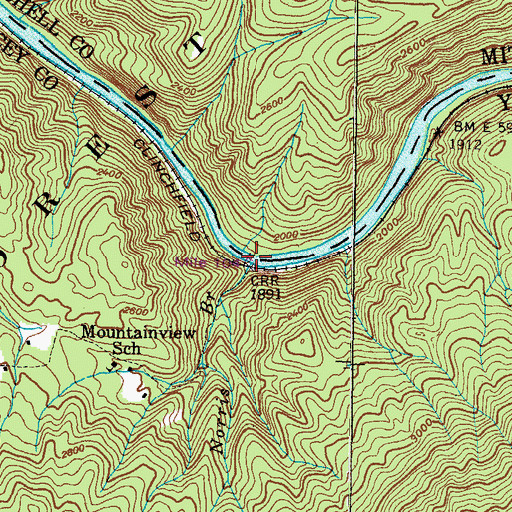 Topographic Map of Norris Branch, NC