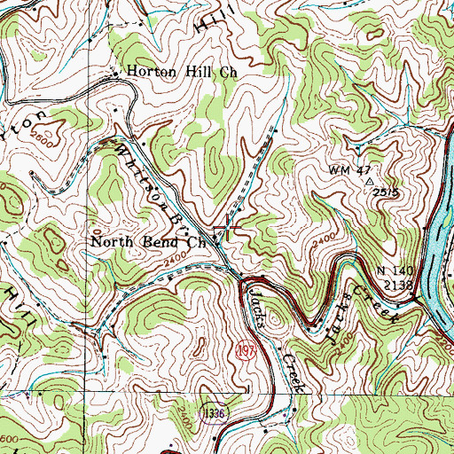 Topographic Map of North Bend Church, NC