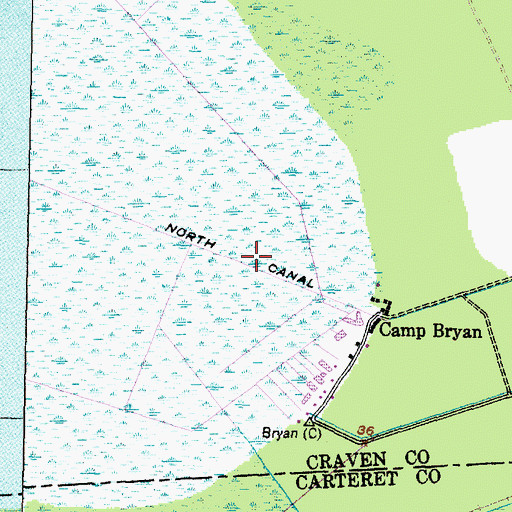 Topographic Map of North Canal, NC