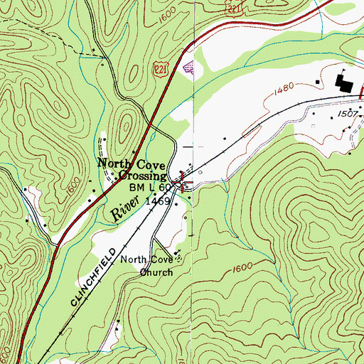 Topographic Map of North Cove Crossing, NC