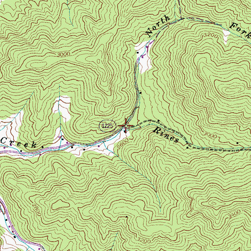 Topographic Map of North Fork Beech Creek, NC