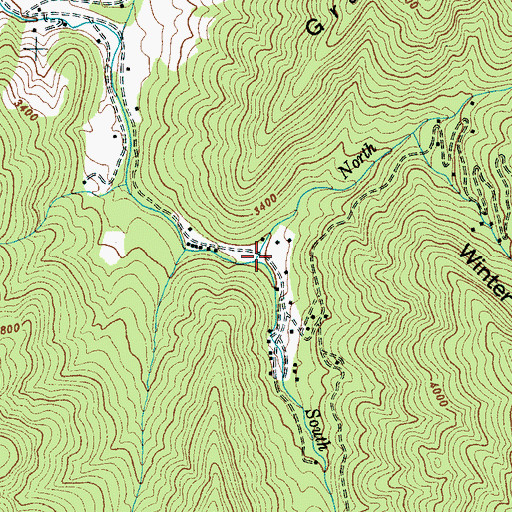 Topographic Map of North Fork Cattail Creek, NC