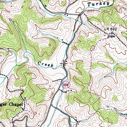 Topographic Map of North Turkey Creek, NC