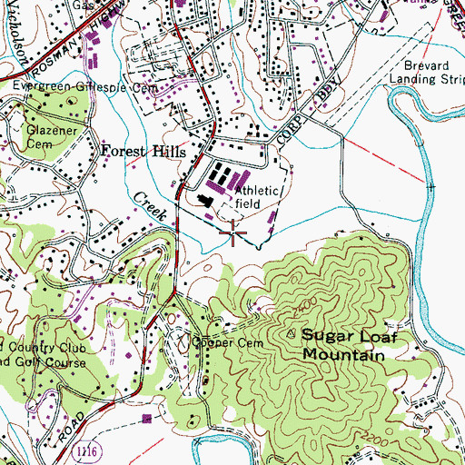 Topographic Map of Norton Creek, NC