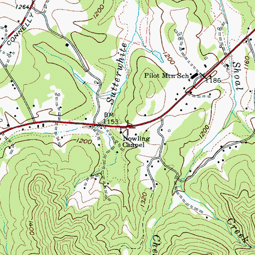 Topographic Map of Nowling Chapel, NC
