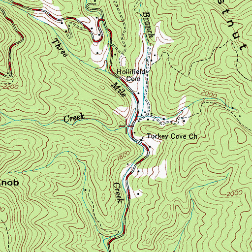 Topographic Map of ODear Creek, NC