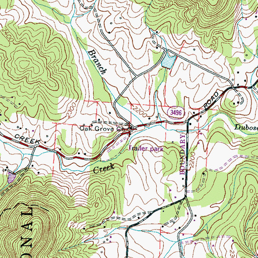 Topographic Map of Crosspoint Church, NC