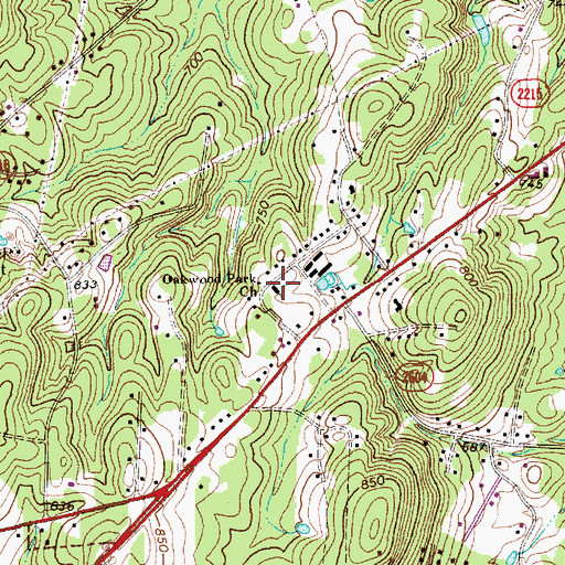 Topographic Map of Oakwood Park Church, NC