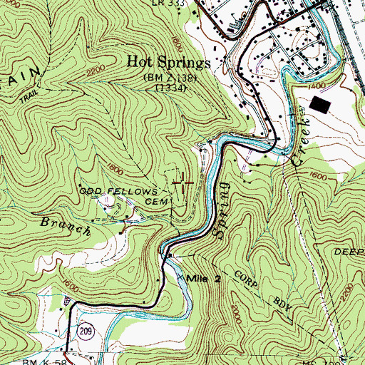 Topographic Map of Odd Fellows Cemetery, NC