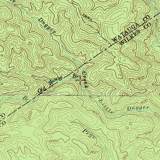 Topographic Map of Old House Branch, NC