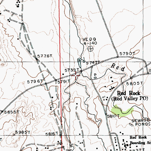 Topographic Map of Red Rock Wash, AZ