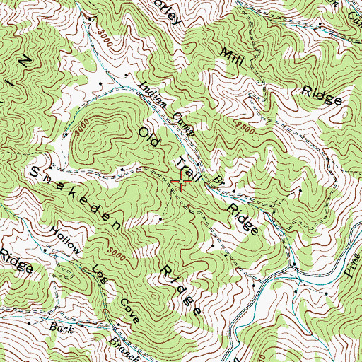 Topographic Map of Old Trail Ridge, NC